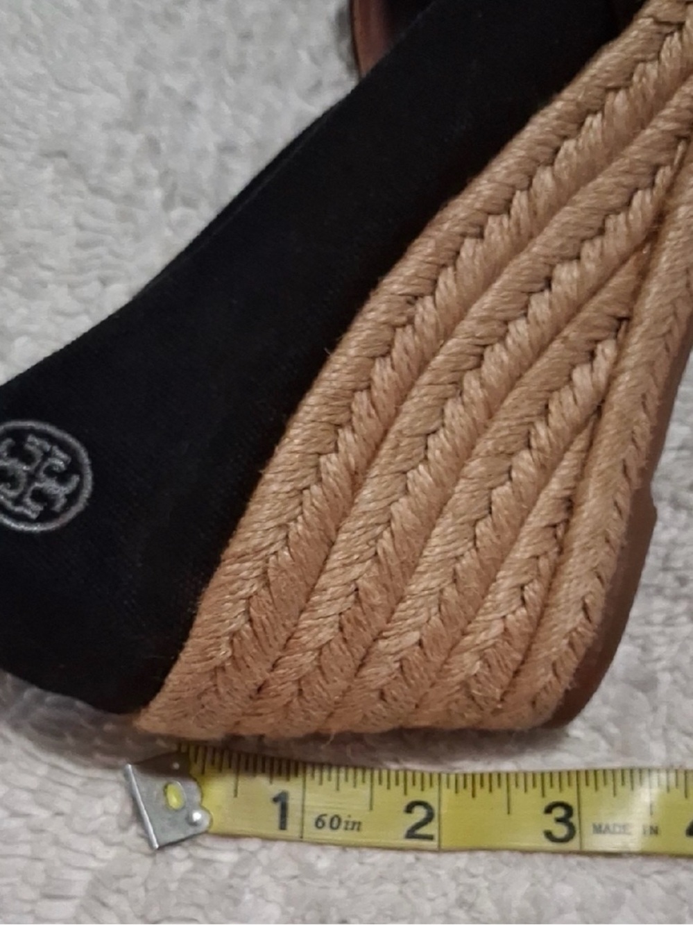 Tory Burch Black Espadrille Peep-Toe Wedges - Picture 9 of 9